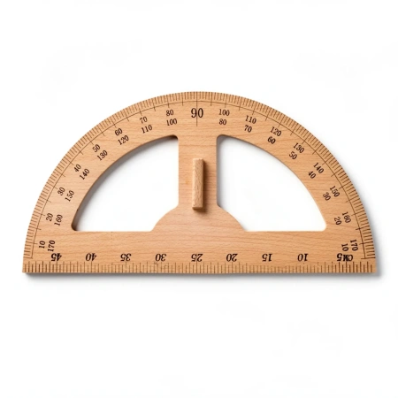 Комплект чертежного оборудования и приспособлений для школьной доски (5 предметов, дерево)